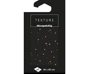 Décopatch TD778C - Un paquet de 1 feuille de papier Texture 40x60 cm, Etoiles avec dorures, Modèle 778