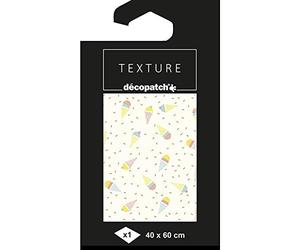Décopatch TD785C - Un paquet de 1 feuille de papier Texture 40x60 cm, Glaces avec dorures