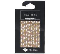Décopatch TD787C - Un paquet de 1 feuille de papier Texture 40x60 cm, Cœurs blancs,roses et jaunes avec dorures