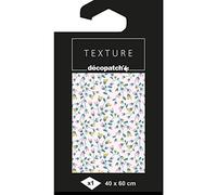 Décopatch Papier TD788C Texture 40x60 cm Liberty rose avec dorures, 1 feuille