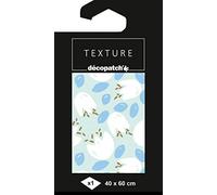 Décopatch TD845C - Un paquet de 1 feuille de papier Texture 40x60 cm, Tulipes blanches sur fond bleu