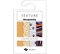 Décopatch TD873C Halloween Pochette 4 feuilles assorties de papier imprimé Effet Foil Dorure à Chaud Effet métallisé Customiser Moderniser DIY et Loisirs Créatifs 30x40 cm