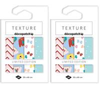 décopatch TD875C - Noel Maille Xmas - Pochette 4 Feuilles Assorties de Papier imprimé - Effet Foil - Dorure à Chaud - Effet métallisé - Customiser - Moderniser - DIY et Loisirs Créatifs - 30x40 cm