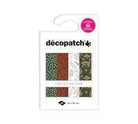 Décopatch TD925C - Assortiment de 4 papiers Foil avec dorure à Chaud - Papier déco Noël - Forest Nature
