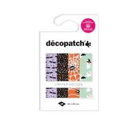 Décopatch TD928C - Assortiment de 4 papiers Foil avec dorure à Chaud - Papier déco Noël - Halloween tradi