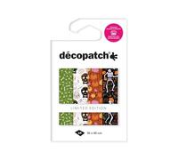 Décopatch TD934C - Assortiment de 4 papiers Foil avec dorure à chaud - Collection Squelettes Halloween