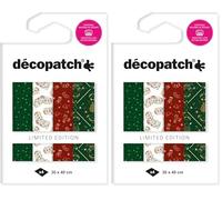 Décopatch TD935C - Assortiment de 4 papiers Foil avec dorure à chaud - Collection Noël vintage (Lot de 2)
