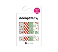 Décopatch TD937C - Assortiment de 4 papiers Foil avec dorure à chaud - Collection Noël en cuisine