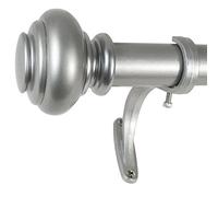 Decopolitan Kit de tringle à rideaux simple pour fenêtre - 91,4 à 182,9 cm - Argent antique