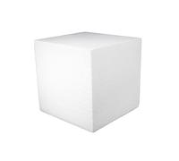 DecoPorex Bloc de mousse en polystyrène pour travaux manuels scolaires (1 unité) - Carré en polystyrène ou styropor pour l'art et l'artisanat - 20 cm x 20 cm x 20 cm