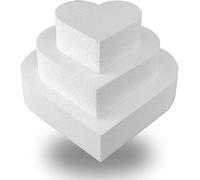DecoPorex - Kit Base de gâteau en polystyrène en Forme de cœur (10/20/30 cm)