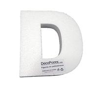 Decoporex - Lettre D en polystyrène expansé de 20 cm de hauteur et 3 cm d'épaisseur
