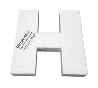 Decoporex - Lettre H en polystyrène expansé de 20 cm de hauteur et 3 cm d'épaisseur