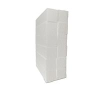 DecoPorex Lot de 12 Blocs de Mousse de polystyrène de 5 x 5 x 20 cm pour travaux manuels - Briques rectangulaires en polystyrène pour Arts et travaux manuels - Blanc