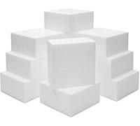 DecoPorex Lot de 12 blocs de mousse pour travaux manuels - 10 cm x 10 cm x 5 cm, blanc, 10x10x5cm