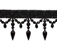 DecoPro Frange à franges noires 9,5 cm Style # BF334 Couleur : Noir - K9 (vendu au mètre = 91 cm)