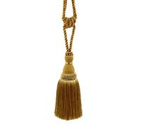 DÉCOPRO Noblesse Collection Lot de 4 embrasses élégantes pour rideaux et draperies Doré foncé et or jaune 20 cm