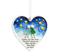 Décor Amitié - Cœur en Verre de Mer Souvenir Ornements Amitié,Cadeau Intemporel Décor Mignon pour Famille Collègues Sœurs Filles Anniversaire Remise des Diplômes Fêtes Noël | Maison Noël Anniversaire
