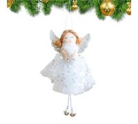 Décor Ange avec Cloches - Snowflake Girl Pendant, Ornement Ange de Vacances, Mignon Suspendue d'hiver, Accent de Noël Festif | Décoration saisonnière pour la Porte, la Maison, la célébration, l