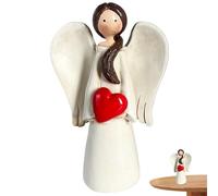 Décor Angel Small Angers Figurines résine Statues Ange Tenant du cœur 4,7 Pouces Cadeaux Anges pour Les Femmes Maman, décoration Ange de Collection pour Le Style décor de Table de Maison 1