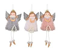 Décor Arbre De Noël Ange, 3pcs Ange De Noël Poupée,Decorative d'Ornements d'ange De Noël,Petit Pendentif Accessoires Ornement,Porte-Bonheur Ange Gardien Décoration d'anniversaire