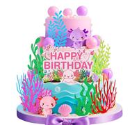 décor axolotl décoration gâteau thème océan topper anniversaire accessoires fête sous marine pour baptême et célébrations