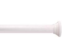 Decor Blanc Barre de Rideau de Douche 75-125cm. Aluminium Affiné, Rayures