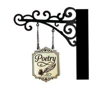 Decor Books, Hangable Sign, 8.27x7.48 inches Lightweight Easy to Mount, Rustic Wall Art Design for Shelf, Book Lovers, Home, Classroom, Library, Halloween, Men and Women Readers