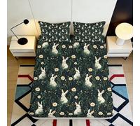 Décor Chic Microfiber Bed Cover Motif Lapin Cadeau Graduation 3D Printed avec Soft Touch, Protection Matelas, Gift Bedding Set Daily Use, Chambre invité, Cadeau Maison 180x200x25cm