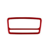 Décor Console Centrale Pour Seat Pour Ibiza 2009-2014 Véritable Autocollant Fibre Carbone Souple Garniture Panneau Cadre CD Console Centrale Voiture LHD RHD(Type B Red Carbon)