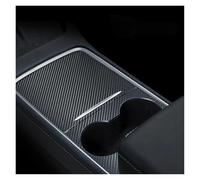 Décor Console Centrale Pour Tesla Pour Model 3 Pour Y 2021-2023 Autocollant Panneau Console Centrale Film Fibre Carbone Revêtement Commande Intérieur Voiture(Carbon Color)