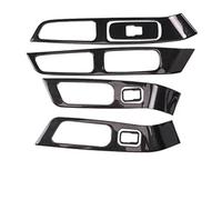 Décor Console Centrale Pour Volvo Pour XC60 Pour S60 Pour V60 Accessoires Voiture Autocollant Acier Inoxydable Porte Panneau Bouton Levage Verre Couverture Décorative Garniture Console Centrale(Carbon