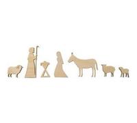 Décor Crèche de Noël en bois FSC 7 pièces Beige G