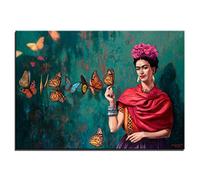Décor D'affiche De Chambre À Coucher, Frida Kahlo Avec Papillon Peinture À L'huile Par HD Réimpression Sur Toile, Peintre Espagnol Portrait Art Mural Décoration Intérieure, Sans Cadre,60x90cm