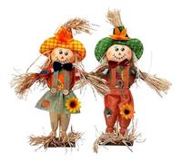 Décor d'automne épouvantail, 2 pièces Scarecrow en peluche pour la décoration saisonnière, ornements de 14 pouces avec thème de récolte et couleurs festives, pour la pelouse du jardin porcheur à la ma