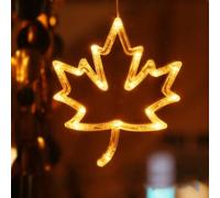 Décor d'automne Guirlandes Lumineuses, Feuilles d'Érable/Citrouille LED avec Ventouse, Décoration Lumineuse Halloween Alimentée for Pile pour Fête d'halloween, Noël Intérieur et Extérieur