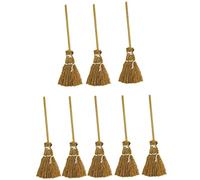 Décor de balais de Mini-sorcières, 8pcs Brooms artisanaux Paille pour la fête d'halloween, centres Table sur Le thème des sorcières et Accessoires Bricolage