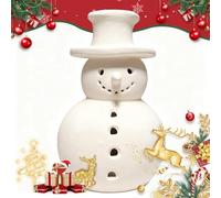 Décor de Bonhomme de Neige en Terre Cuite, décorations de Figurines de Noël Faites à la Main, décor d’Hiver en Argile Blanche - Ornements de Table de Vacances | Style Rustique Unique pour la ma Small