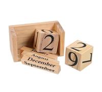 Décor De Bureau Bloc Calendrier En Bois | Organisateur fonctionnel de bureau à domicile élégant for fournitures de bureau Flip Month