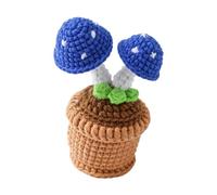 Décor de bureau en forme de champignon crochet, accent fait à la main pour étagères, espaces de travail à domicile, affichage de table, décoration de champignon en crochet d ' une seule pièce, en pot
