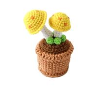 Décor de bureau en forme de champignon crochet, accent fait à la main pour étagères, espaces de travail à domicile, affichage de table, décoration de champignon en crochet d ' une seule pièce, en pot