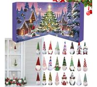 Décor de calendrier du compte à rebours, affichage de 24 jours Gnome, 16.54x8.27in de de vacances, conception de collection festive, accents de pendentif suspendu pour étagère, table,