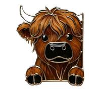 Décor de Coin Design 2D En Acrylique De Vache Qui Jette Un Coup D'Œil | Décoration de Coin de Porte Vache en Train de Regarder pour Salon Armoire Miroir Cheminée Mur Tête de Lit