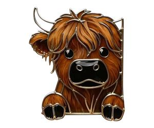 Décor de Coin Design 2D En Acrylique De Vache Qui Jette Un Coup D'Œil | Décoration de Coin de Porte Vache en Train de Regarder pour Salon Armoire Miroir Cheminée Mur Tête de Lit