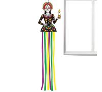 Décor de Crâne pour le Jour des Morts Enseigne Squelette Réutilisable Avec | Décorations D'Intérieur Pour Halloween Pour Maisons Portes Jardins Écoles Bureaux Fêtes Automne Familles