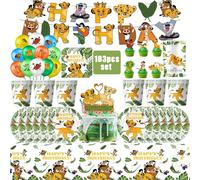 Décor de fête d'anniversaire roi Lion Simba, vaisselle jetable, sacs cadeaux, toile de fond, décoration de gâteau, assiette de bannière, ensemble de fournitures de fête pour enfants 9inch plate-10pcs