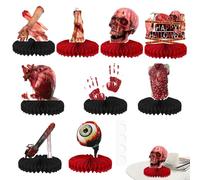 Décor De Fête Sanglante - 7,01 Pouces Accents De Table Effrayants pour Les Nuits d'horreur, Ensemble De 9 Éclaboussures De Sang Réalistes avec Construction Ergonomique, Superbes Centres d'halloween