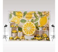 Décor de Fond Kate Summer Lemon 2x2m/6.5x6.5pi boîte en Bois Citron Accessoires décoratifs pour Une fête d'anniversaire d'enfant 1 an Un Shooting Photo Une Baby Shower ou Un Studio Photo