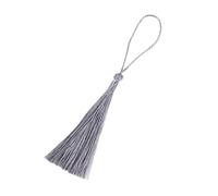 Décor de Gland Lot de 100 Marque-Pages à Pompons, Soyeux Faits la Main, Mini artisanaux Doux avec Boucles, Franges for Fabrication bi-joux DIY(Deep Gray)