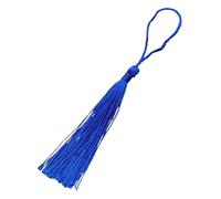 Décor de Gland Lot de 100 Marque-Pages à Pompons, Soyeux Faits la Main, Mini artisanaux Doux avec Boucles, Franges for Fabrication bi-joux DIY(Royal Blue)